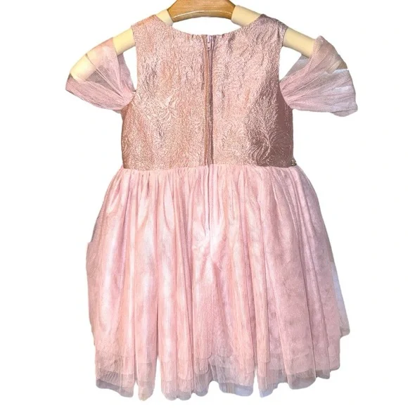 Bonnie Jean Girls 2T Pink Glitter Tulle Dress Formal Party Wedding NWT - Picture 5 of 9